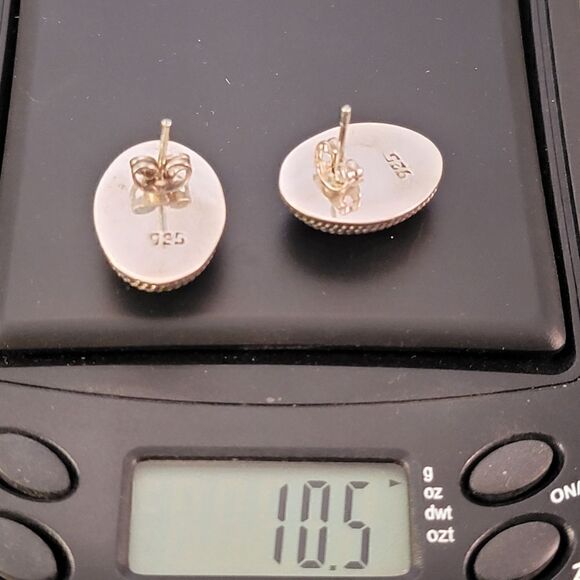 Vintage Sterling Silver Cable Domed Post Earrings - Picture 7 of 8